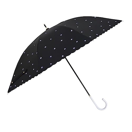 Ogawa 57284 Ogawa Parasol, Long Umbrella, Sun or Rain, UV Discoloration Print, Hand Opening, 21.7 inches (55 cm), 8 Ribs, Irokasa, Pansy/Black, UV Protection & Light Shielding Rate Over 99%, Heat