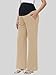 CEITAJUI Women's Maternity Pants Wide Leg High Waist Casual Palazzo Beach Pants Comfy Pregnancy Trousers,Khaki S