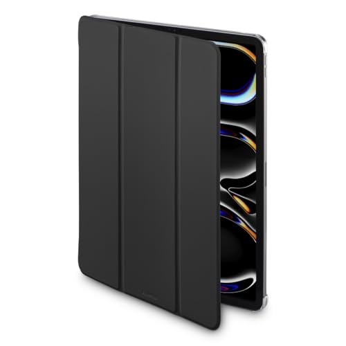 Hama Fold Clear Coque pour Apple iPad Pro 13" (24) - Housse Fonction Chevalet, Protection Fermeture Magnétique, Dos Transparent - Noir