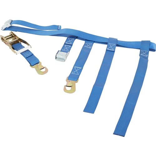 Tire Bonnet Wheel Tie Down Trailer Ratchet Strap, Blue