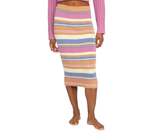 Roxy - Womens Playa Morning Knitted Bodycon Skirt, Color Camel Swithbackstripe Sweaters, Size: X-Small