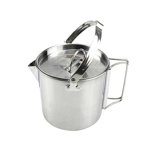 VICASKY Collapsible Stainless Steel Kettle Lightweight Hanging Pot for Boiling Water Cooking Soup and Brewing for Camping Hiking and