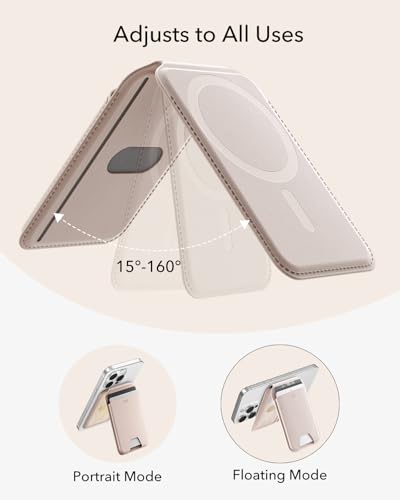 ESR Upgraded for Aura MagSafe Wallet, 5 Card-Holder, Magnetic Wallet with Adjustable Stand, RFID Blocking, Slim for iPhone 17/16/15/14/13/12,Google Pixel 10, Not for Mini,Vegan Leather,Desert Titanium