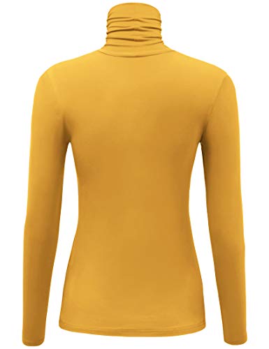 Image of AUHEGN Women's Long Sleeve Short Sleeve Lightweight Turtleneck Top Slim Fit Pullover T-Shirt (S-XXL)