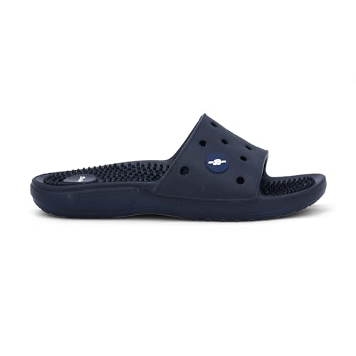 Image of Bata Men's Massage Slippers, Grey, Textured Footbed, Perforated Design
