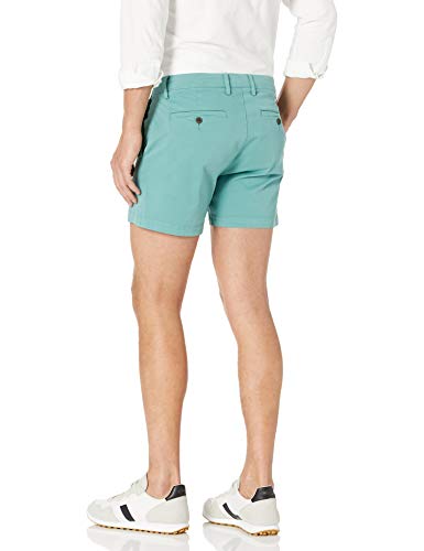 Image of Amazon Essentials Men's Slim-Fit 5 inch Flat-Front Comfort Stretch Khaki Chino Shorts with Elastic Waistband