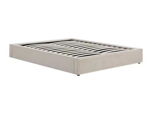 Vente unique   Somier con canapé abatible 2 plazas Kareso   poliéster   Crema