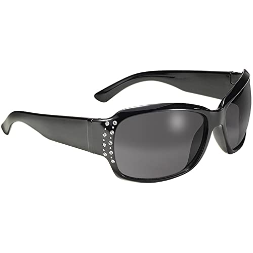 Pacific Coast Sunglasses Chix-Forever Black Frame/Grey Gradient/Rh (6822) Rectangular Sunglasses, Adult