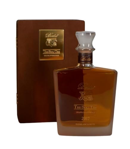 Grappa Berta TRE SOLI TRE - 43 % vol Alk. - 700 ml mit Holzkiste