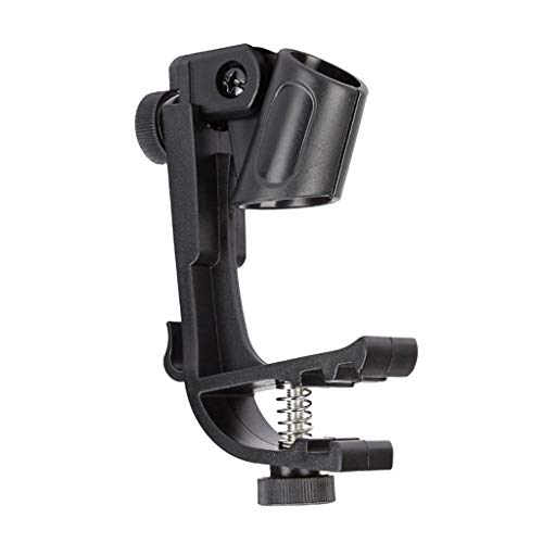 Black Clip On Drum For Rim Shockproof Mount Adjustable Microphone Mic Clamp Stand Holder Bracket Accesso