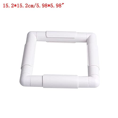Square Embroidery Hoop, Plastic Cross Stitch Frame White Cross Stitching Frame Sewing Hoop Handhold Craft Clip Frame Embroidery Snap Frame Hoop Diy Sewing Tools For Cross Stitching (6X6 Inches) #TOP2