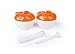 Excelsa Quick Cook Unidades 2 Cocedora Manzana Microondas con levatorsolo, Polipropileno, Blanco con Detalles Naranja, 2 Unidad