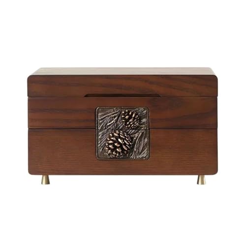 Coffret à bijoux vintage en bois précieux pour ranger bagues et colliers
