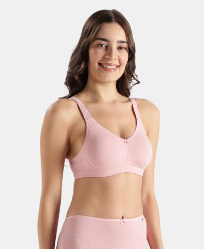 Image of Jockey FE41 Women Wirefree Non Padded Super Combed Cotton Elastane Stretch Full Coverage Everyday Bra with Concealed Shaper Panel