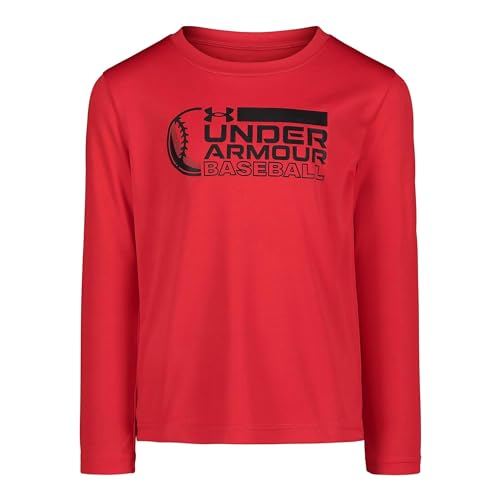 Image of Under Armour Boys' Long Sleeve Logo Graphic T-Shirt, Lightweight & Breathable, Relaxed Fit