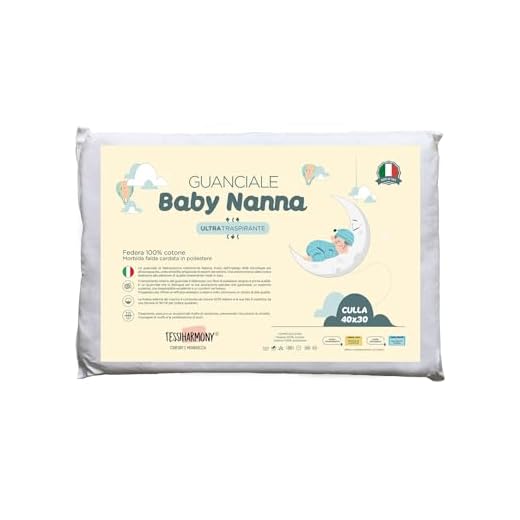 tessiharmony - Cuscino Piccolo Culla e Lettino Neonato Bambino 40x30 Nanna Sicura 100% cotone 0 1 2 anni per Asilo Nido Viaggio Campeggio Carrozzina Traspirante Antiacaro ed Anallergico Made in Italy