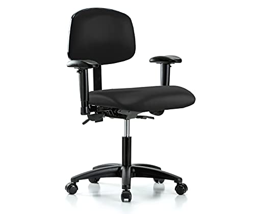 Image of Perch Multi-Task Office Chair with Adjustable Armrests | Desk Height 17-22 inch | Black Fabric