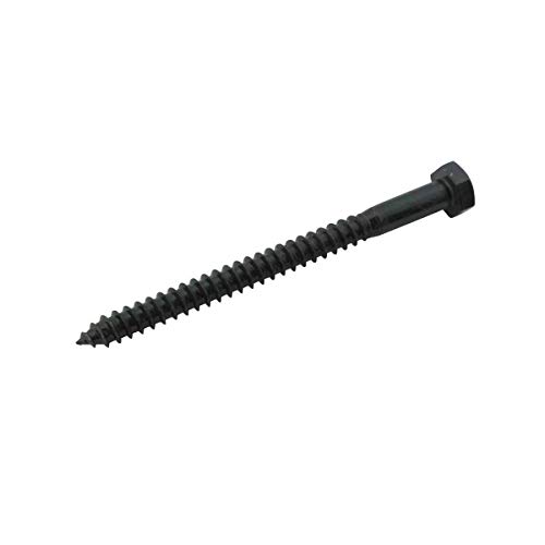 Renovators Supply Manufacturing Steel 5/16 X 4 Inches Lag Bolts Screw With Black Zinc Plated, Hex Head Leg Screw-(1 Unit), Imperial Measurement And External Hex System #TOP5