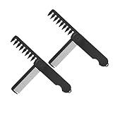 VINTORKY 2個 折りたたみ櫛 巾着櫛 細かい櫛 男性用ひげ櫛 ポケット折りたたみコーム 男性用ポケットコーム 広い歯の櫛の男性 男性用スタイリングコーム 理髪道具 プラスチック Black