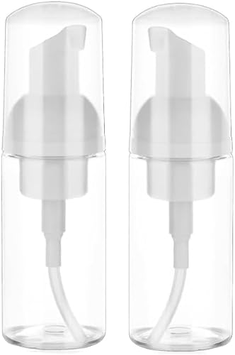 2Pcs Transparent Foam Pump Bottle Travel Small Size Mousse Foam Dispenser Mini Empty Clear Plastic Foaming Soap Dispenser Refillable Pump Containers for Skin Care 50 ml Convenient to Carry,Accessories