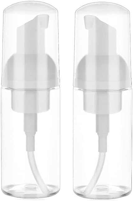 Transparente Schaumstoff-Pumpflasche für Reisen, kleine Größe, Mousse-Schaumspender, Mini-Seifenspender, leer, transparenter Kunststoff-Seifenspender, nachfüllbar, Pumpbehälter für Hautpflege, 50 ml