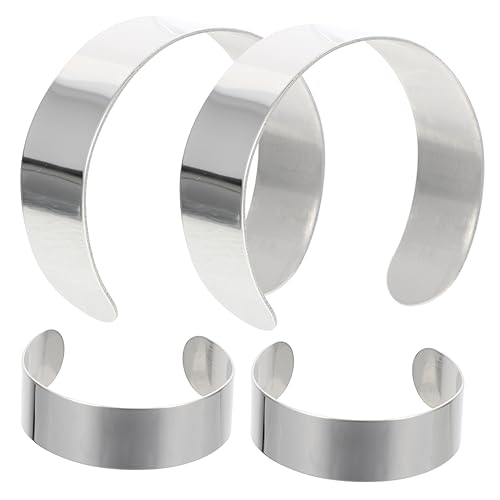 SEWACC 8 Pièces Bracelet Noyau Manchette Bracelet Abrazaderas De Métal En Vrac Bracelets Gravure Ébauches Bracelets Manchette Larges Bandes En Acier Inoxydable Noyaux Intérieurs Pour