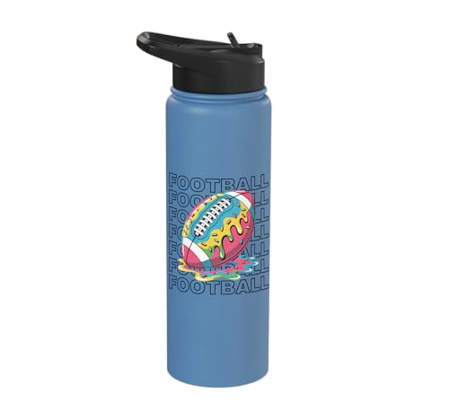 Respect The Drip Football Drip WR QB RB Ice Cream Sprinkles Stainless Steel Insulated Water Bottle