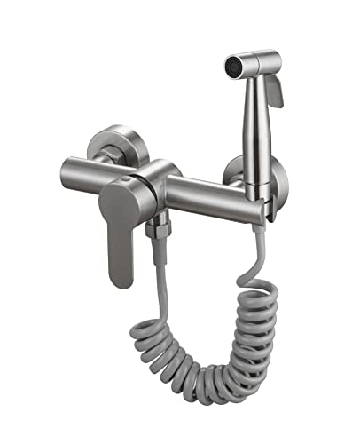 Robinet de cuisine mural inox 304 anti-encombrement avec spray puissant
