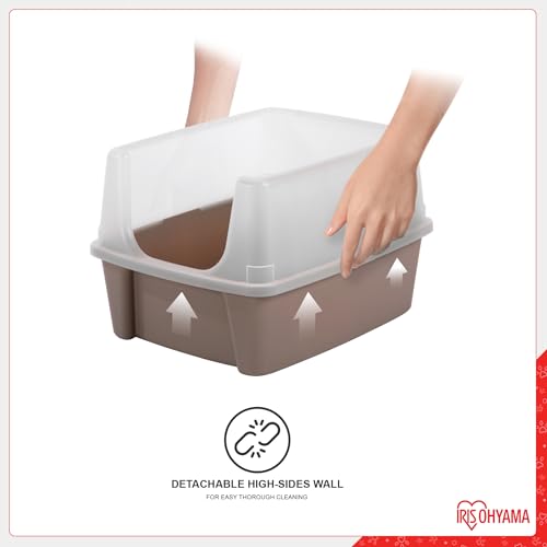 Caja de arena para gato Iris Ohyama beige, fácil de limpiar miniatura 6