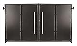 Manivela por dentro Puerta de valla exterior modelo NATURA, puerta cancela para el jardin entrada abatible dos hojas de metal (3500 x 1800 mm., Negro forja)