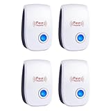 Ultrason Souris et Rats, RéPulsif Ultrason, Ultra Son Souris et Puissant,4 Pcs Anti Moustique et Rats, IntéRieur RéPulsif éLectronique Insectes