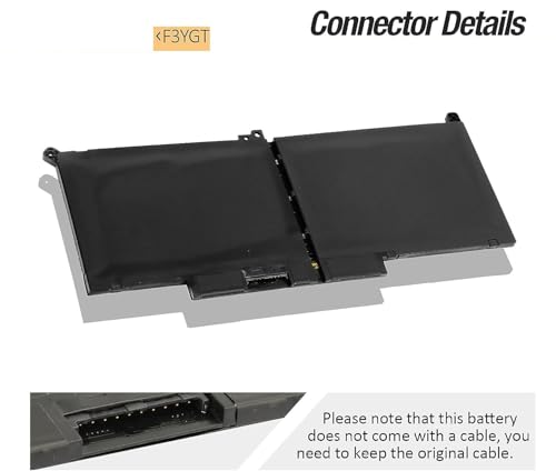 Image of WeFly F3YGT Laptop Battery for Dell Latitude 12 7000 7280 7290 /13 7000 7380 7390 P29S002 /14 7000 7480 7490 P28S P28S001 P73G P73G002 Series DM3WC 0DM3WC DM6WC 2X39G KG7VF V4940 451-BBYE 453-BBCF