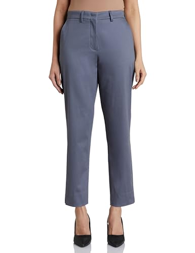 Image of Symbol Premium Women Mid Rise Cotton Tapered Trousers (Flexi-Waist | Smart Casual Pants) (Available in Plus Sizes)