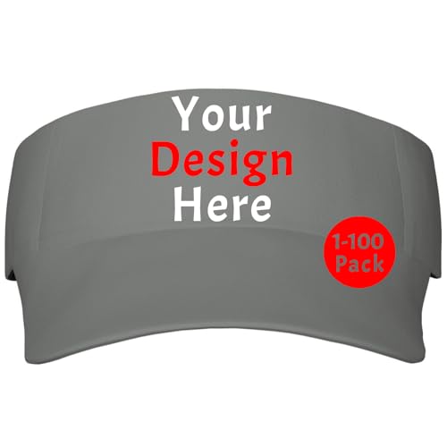 Bulk Custom Visor Cap Design Your Own Text Logo Name Photo Customized Personalized Visor Hat Gray Visor for Men Women Sports Custom Funny Gag Gifts