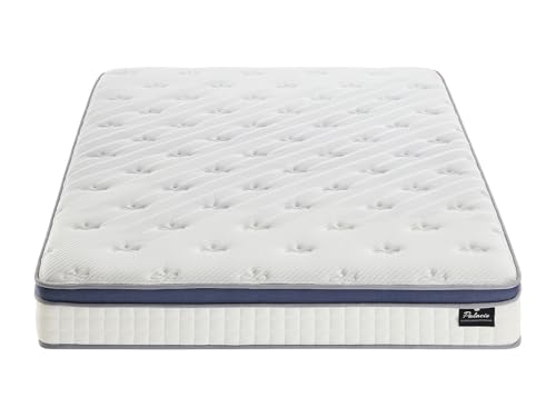 Vente-unique - Set 140 x 190 cm Boxspringbett + Hybrid-Matratze, Taschenfederkernmatratze, 7 Zonen aus Memory-Schaum und Latex, Stà ¤rke 25 cm  Malao de Palacio – Bild 6