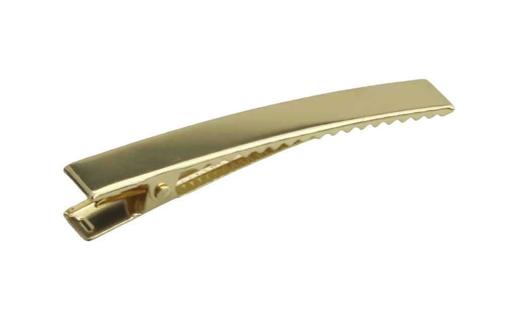 Tanisha One Click Shopping 20 Pcs Light Gold Flat Single Prong Alligator Hair Clips | Strong Grip Metal Hair Clips for DIY Craft, Hair Bow Making, Hair Styling, Salon Sectioning & Accessories (70mm/3inch)-image-29