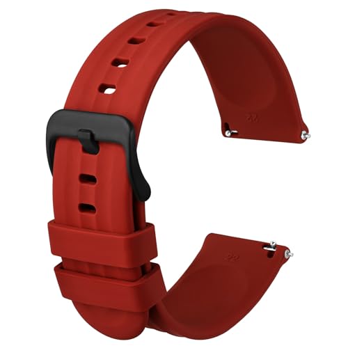 Materiale Premium: Il nostro cinturino di ricambio per orologio è realizzato in silicone di alta qualità; skin-friendly impedisce alla pelle di irritarsi. È molto morbido, resistente al sudore e all'acqua, facile da asciugare, leggero e resistente per l'uso quotidiano.