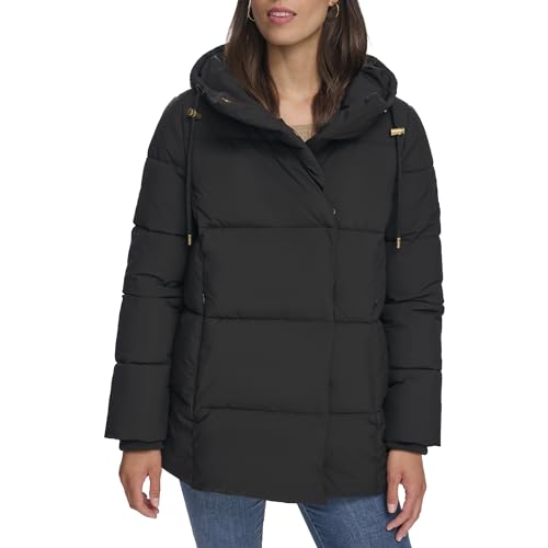 Tommy Hilfiger Women's Cold Weather Puffer Asymmetrical Puffer Coat