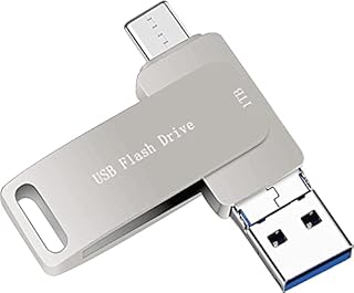 1TB USB Flash Drives,Dual USB3.1 Thumb Drive for MacBook pro,Faster Speed USB C Pendrive External Storage Drive with Type-c and Micro Ports,Photo Stick OTG for Android Phones,iPad mini,Computer(Silver