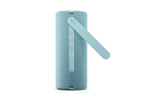 WE. av Loewe. Hear 2 Aqua Blue utomhus/inomhus Bluetooth-högtalare, 60 W, vattentät, bärbar, uppladdningsbar Bluetooth-högtalare, glasklar ljudkvalitet, lång drifttid, IPX6