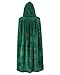 OurLore Kids Velvet Cape Cloak With Hood Unisex-Child Cosplay Halloween Christmas Costume (Green, 100cm/39.4inch)