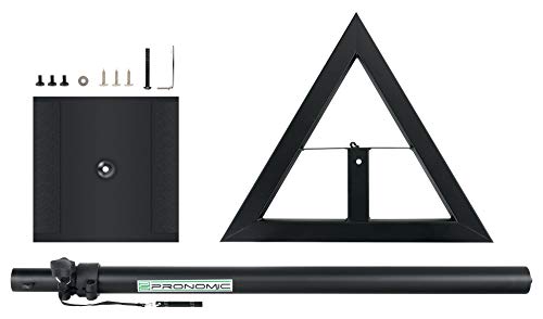 Pronomic SLS-10 Stativ für Studio Monitor Ständer (Höhenverstellbar 80 cm bis 130 cm, Dreiecksbasis, Gummifüße, Dornenfüße/Spikes, Stahl, Trägerplatte mit Gummistreifen) Schwarz pulverbeschichtet