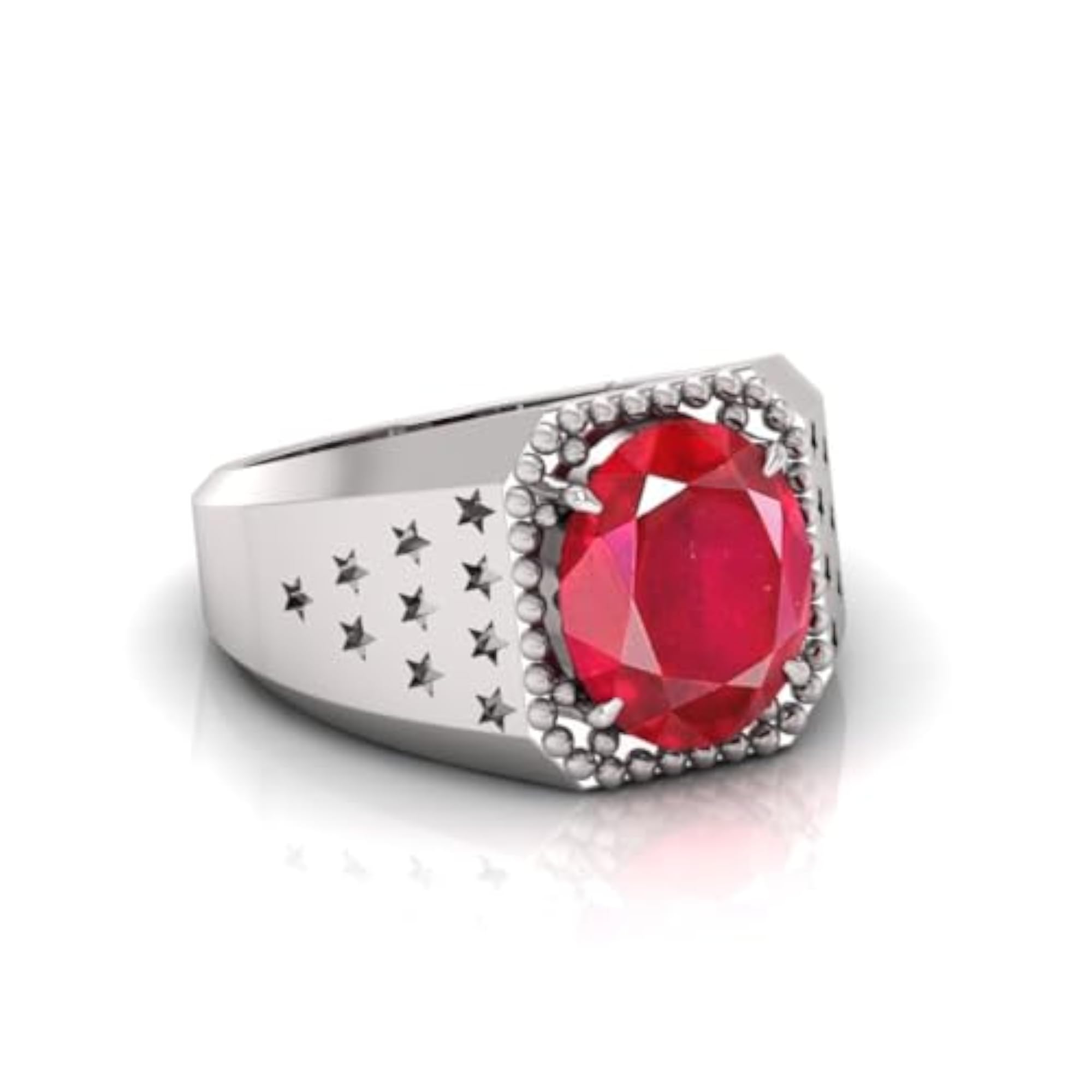 10.25 Ratti Ruby Original Manik Stone Ring for Men and Women, Lab Certified