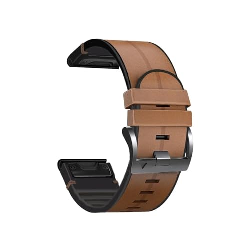 22 26mm�����t�B�b�g�V���J�Q�����U�[�n���h�o���h�ɓK������Garmin Fenix 6X 6 Pro Instinct 2X/Fenix 7 7X 5 5X Plus(Brown,26mm)