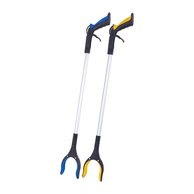 Ramasse-litière pliable 83 cm bleu avec pince de préhension rotative à 360°