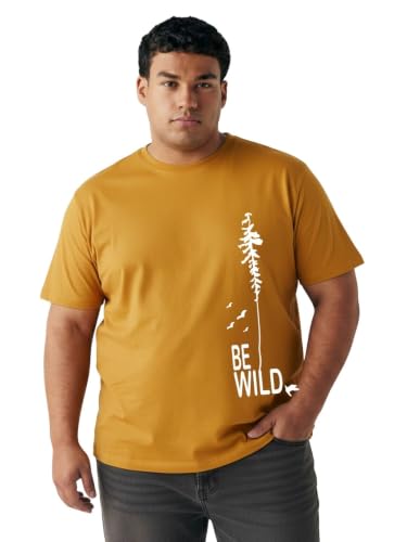 Image of Toodlegram - 100% Pure Cotton Plus Size T Shirt for Men- Regular Fit - Half Sleeve Roundneck Stylish Tshirt - Graphic Printed Be Wild (Size - 2XL to 10XL)