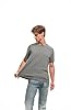 RONOMO Men's Solid Colour T-Shirt 95% Cotton 5% Spandex | Pre-Shrunk Washed | Reinforced Ribbed Collar | Colourfast | Casual Basic Tee Slim Fit（LW Grey 4XL #4