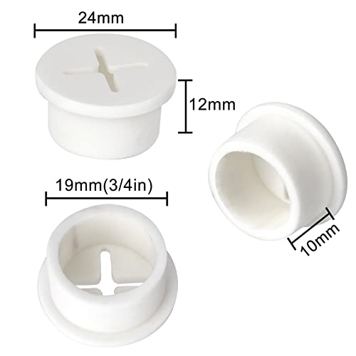 AccEncyc 12 Pcs Cable Cord Grommet Silicone Cable Grommet 3/4