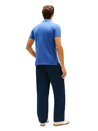 Image of Tommy Hilfiger Men's Short Sleeve Polo Shirts in Slim Fit with Stretch and Organic Pique Cotton