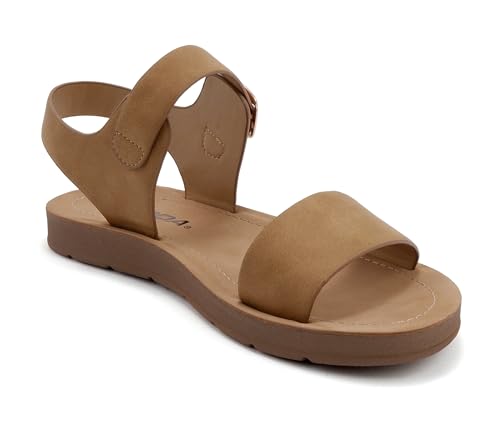 Image of Soda PLENTY ~ Women's Strappy Ankle Wrap Buckle Fashion Flat Sandals | Casual Sandals